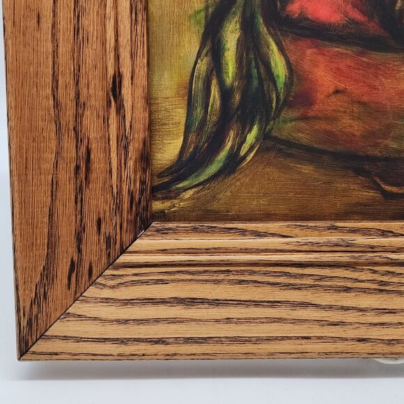 Pastel Still life Artwork Fruits by B. Myers Rustic Oak Wooden Frame Bright Colo - Picture 6 of 14